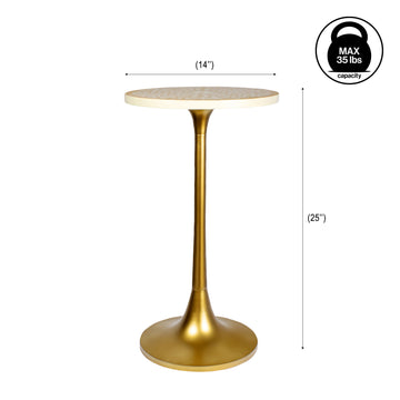 Nysha 25" Modern Bohemian Metal/Resin Inlay Top End Table